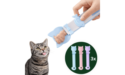 Pack de 3 cucharas exprimibles para snacks de gato – Dispensadores para snacks lamibles y purés